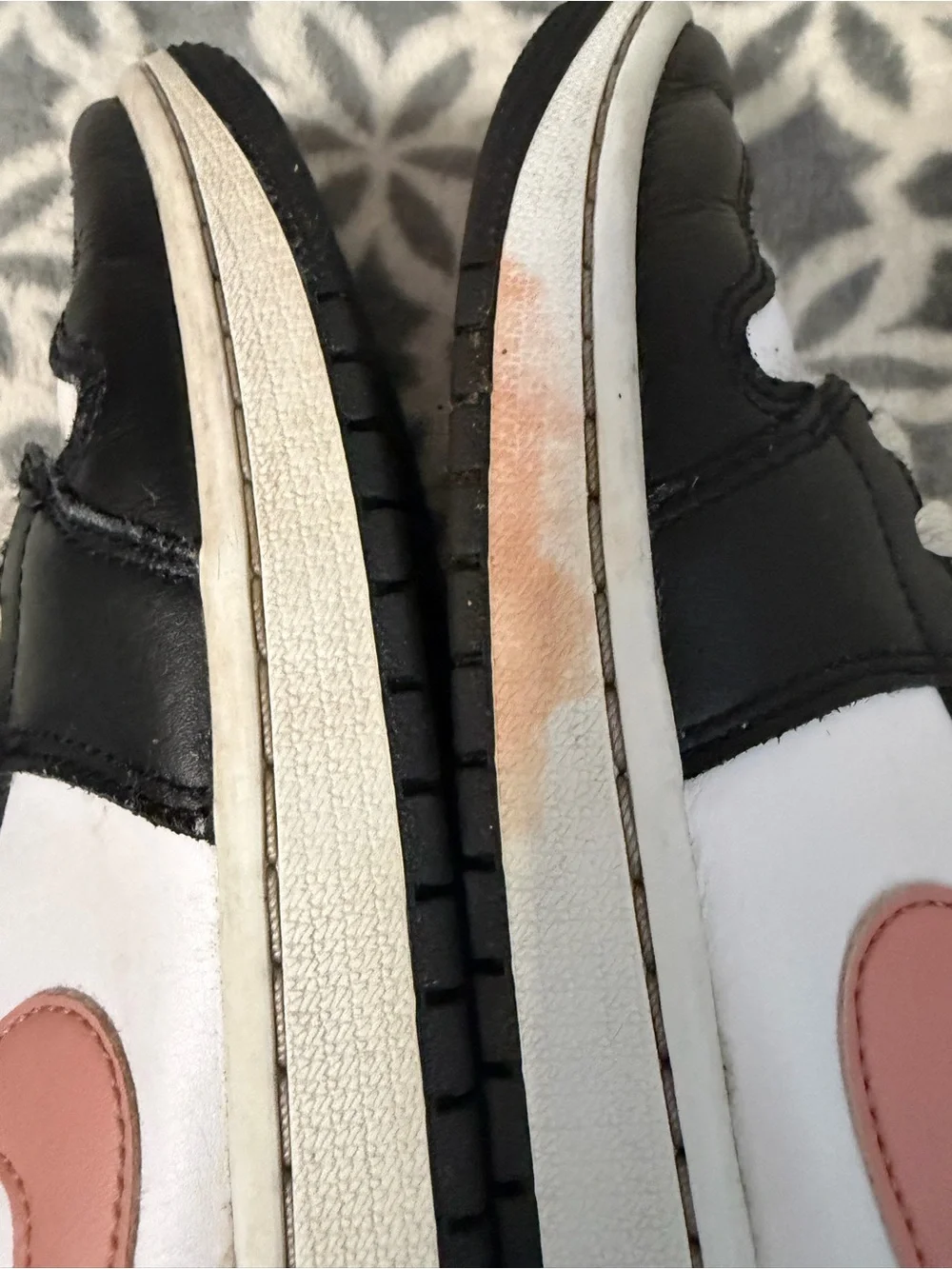 Air Jordan 1 White rust pink and black